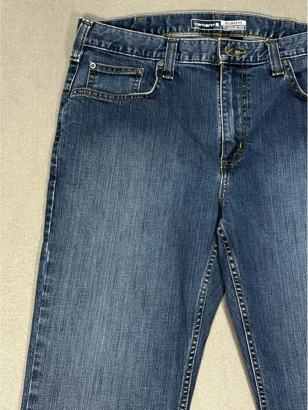 Carhartt Rugged Flex Jeans Men’s 34x32 Relaxed Fit 5 Pocket Denim Blue